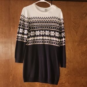 Place Black and White Geometric Kids Dress